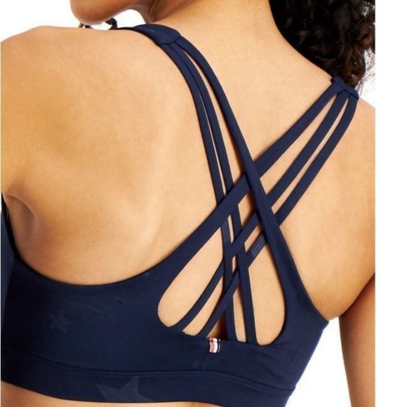 IDEOLOGY Intimates White Low Impact Scoop Neck Strappy Back Sports Bra Plus size - Picture 2 of 10